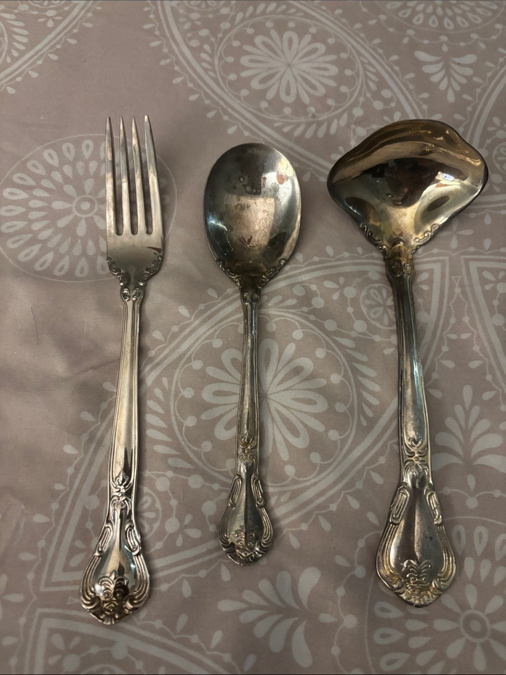 Godinger Silver-Plate Ornate Serving Spoon, Fork & Ladle Set